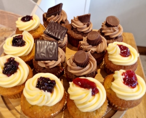 Sweet desserts served with coffee at Fika 33