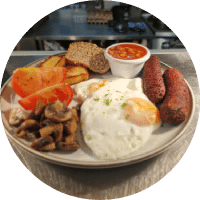 Eggs your way – poached, scrambled, or sitting happily on a toast.