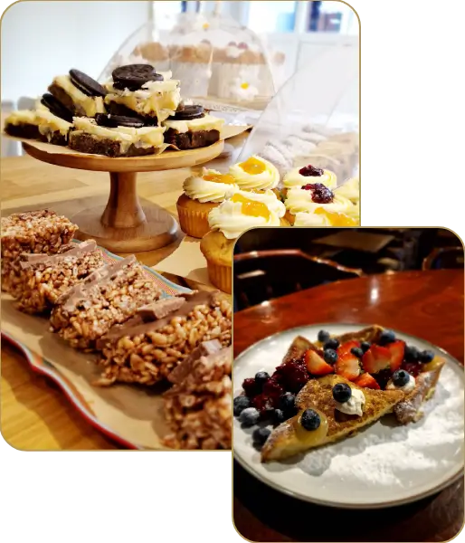 Sweet desserts served with coffee at Fika 33